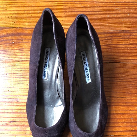 Manolo Blahnik kitten heels brown suede Italy 10 - Picture 2 of 6